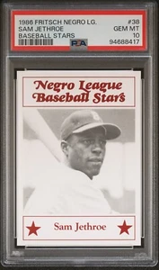 1986 Fritsch Negro League Stars #38 Sam Jethroe - PSA 10 - Picture 1 of 2
