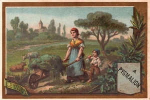Tarjeta Victoriana Pigmalión Le Vert Madre e Hijo L1 - Imagen 1 de 2