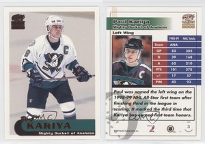 1999-00 Pacific Paramount Copper Paul Kariya #3 HOF