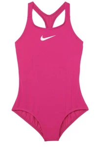 Nike Big Girls Essential Racerback One Piece Swimsuit Fireberry Pink XL - Picture 1 of 2