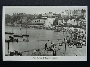 Kent BROADSTAIRS Main Sands & Bay c1940's RP Postcard by A.H.& S. - Picture 1 of 2