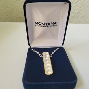 MONTANA SILVERSMITHS Crystal Shine CZ's Hanging Bar w/ Silver Necklace NC1133