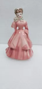 Figura Irene Vintage Florence Ceramics Pasadena California Oro Rosa Blanco 6" - Imagen 1 de 6