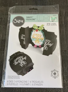 Sizzix Thinlits Birthday Card Die Set Stand Jen Long NEW Folding Crafting Hobby - Picture 1 of 7