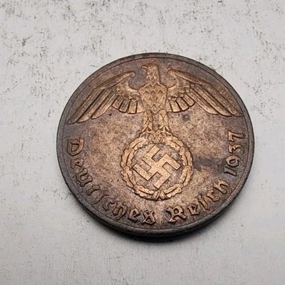 WWII German 1 Reichspfennig Coin – Third Reich Nazi Germany 1936-1945 – #005 - Image 1 of 2