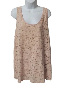 Maurices Tank Top Womens 2X Blush Pink Crochet Floral Lace Shell - Picture 1 of 12
