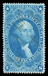 Scott R87c 1863 $3.50 Light Blue Inland Exchange Used VF Cat $70 - Picture 1 of 1