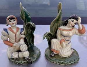 Vintage Peter Pan und Wendy Fantasy Figuren Keramik Kunstatelier 1940-50er schön - Bild 1 von 9