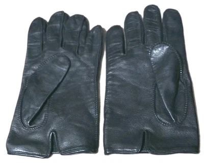 COACH-Luvas Masculinas Italianas de Couro Preto, Forradas de Seda-(L) - Imagem 1 de 4