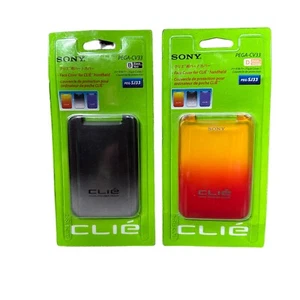 Seltene Menge 2 Sony Gesichtsbedeckungen für Clie PEG-SJ33 Handheld - orange & schwarz NEU - Bild 1 von 4