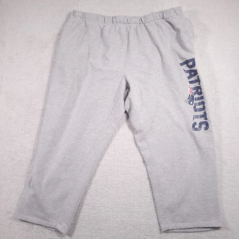 New England Patriots NFL Sweatpants Adult 4XL Majestic Gray Drawstring Logo Mens Cover