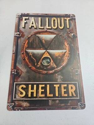 Fallout Shelter, Rustic-looking 8x12,metal Sign - Image 1 of 4
