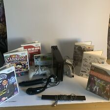 Nintendo Wii Black Console Bundle With All Cables And 7 Games  +2 Controllers