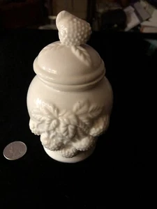 antique milkglass figural blackberry jar - Picture 1 of 7
