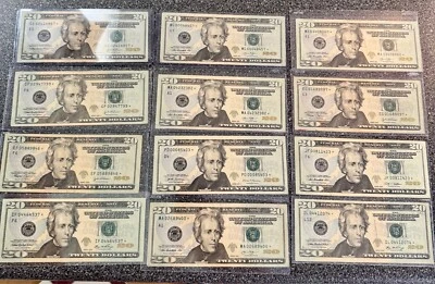 12 Piece U.S. 20 Dollar Green Seal Star Note Lot 2004-2017 #7 - Image 1 of 4