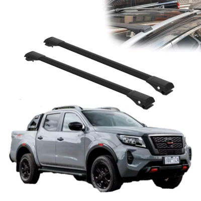 Juego de barras transversales de techo negras para Nissan Frontier/Navara/NP300 D23 desde 2014 Foto 1 de 4