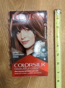 REVLON COLORSILK 43 Medium Golden Brown Beautiful Color Permanent Hair Dye New - Picture 1 of 2