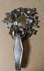 Silver Spoon Wall Hook Vintage Mixed Metals Holmes & Edwards XIV - Picture 1 of 3