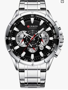  Curren Men Chronograph Military Army Stainless Steel Watch - Picture 1 of 1