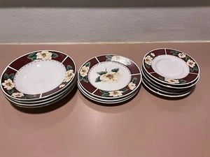 Platillos, platos para ensaladas y cuencos de cereales Gibson Magnolia Bloom 12 piezas - Imagen 1 de 9