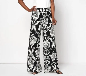 Attitudes Renee Global Illusions Printed Pants Black Baroque 3X NWOT (431) - Picture 1 of 2