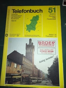 Amtliches Fernsprechbuch 1983/84 Bereich 51 Pforzheim Calw Freudenstad Telefonb. - Bild 1 von 4