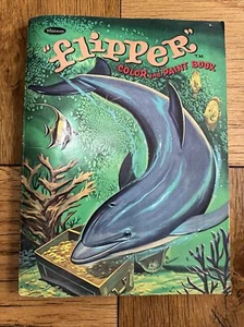 Vintage Whitman Flipper Coloring And Paint Book 1967 - Foto 1 di 6