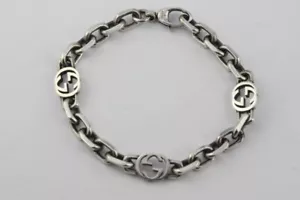 Bracciale Gucci originale ad incastro logo G catena solo argento sterling 925 spedizione veloce - Foto 1 di 7