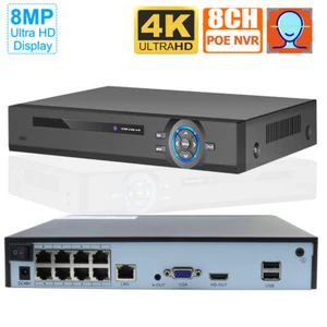 8MP 4K Ultra HD Aufnahme POE Überwachungskamera 8CH NVR Nachtsicht H.265+ - Bild 1 von 20