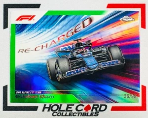 ESTEBAN OCON 2024 Topps Chrome Formula 1 F1 Re-Charged Green Refractor SP 26/99 - Picture 1 of 2