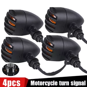 4X Luz trasera de señal de giro de bala para motocicleta Harley Café Racer Bobber Chopper - Imagen 1 de 12