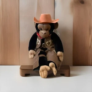 Aurora World Cowboy Monkey Plush Wrangler Western Cowboy 20" New with Tag - Picture 1 of 13