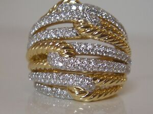 $9200 DAVID YURMAN 18K SOLID GOLD LABYRINTH DIAMOND RING