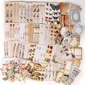 Confezione 200 Pezzi Forniture Scrapbook Vintage per Giornali Spazzatura Planner Fai da Te Carta S - Foto 1 di 12