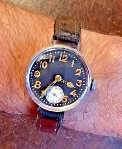 1916 WW1 Fontainemelon Silver Pilots Military Watch Dial Borgel Mallory WWI WWII - Picture 1 of 12