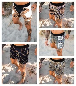 Shorts Men Baroque Beach Party Swim Short Pants Lightweight Summer Quick Dry - Picture 1 of 8