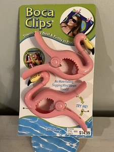 Rosa Flamingo Strandtuch Halter Boca Clips 2er Set Neu - Bild 1 von 3