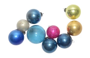 Vintage Weihnachtsschmuck Mini Glaskugeln 9er Set Feiertage - Bild 1 von 4