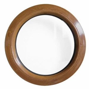 Round window FIXED uPVC Golden Oak Woodgrain 45 50 55 60 65 70 75 80 85 90 cm - Picture 1 of 6