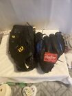 Set of two baseball glove one Wilson & Rawlings used but good condiction
