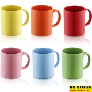 Ceramic Coffee Mugs Set of 6 Dishwasher Safe Colorful Cups Latte Tea Cappuccino - Picture 1 of 9