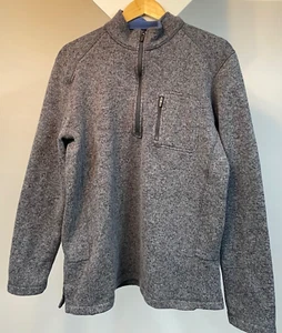 Woolrich Men's Medium 1/4 Zip Knit Fleece Pullover Mock Neck Sweater Gray - Picture 1 of 8
