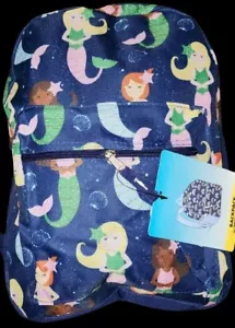 15" Girls Themed Printed Style Backpack with Zipper Pockets Dark Blue - Picture 1 of 3