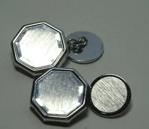 Art Deco Cuffbutton Lapel Button 835 Silver Cuff Left No.27 - Picture 1 of 2