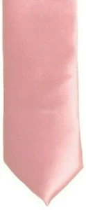 2" NECK TIE Slim Skinny PINK Shiny SATIN Unisex FANCY DRESS Accessory - Picture 1 of 2