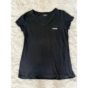 Victoria's Secret Angel schwarz V-Ausschnitt Schlafshirt Nachthemd Lounge XL - Bild 1 von 5