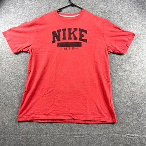 Camiseta Nike Para Hombre Grande Roja Calce Regular Manga Corta Cuello Redondo Logotipo Deletreado Camiseta - Imagen 1 de 8