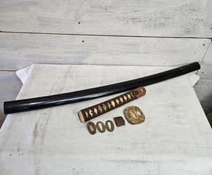 Set ricambi spada giapponese Tsuba Habaki Tsuka Saya accessori antica katana usato - Foto 1 di 10