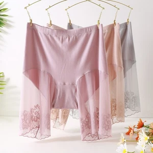 Frauen Lange Bein Spitzen Slip Shorts Plus Size Sexy Anti Scheuern Unterwäsche - Bild 1 von 14