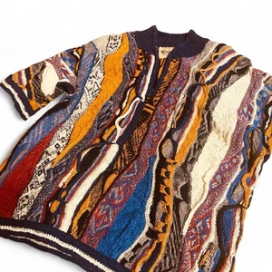 Autentico maglione COOGI classico maglia 3D cotone lino multicolore uomo taglia L AUS - Foto 1 di 16